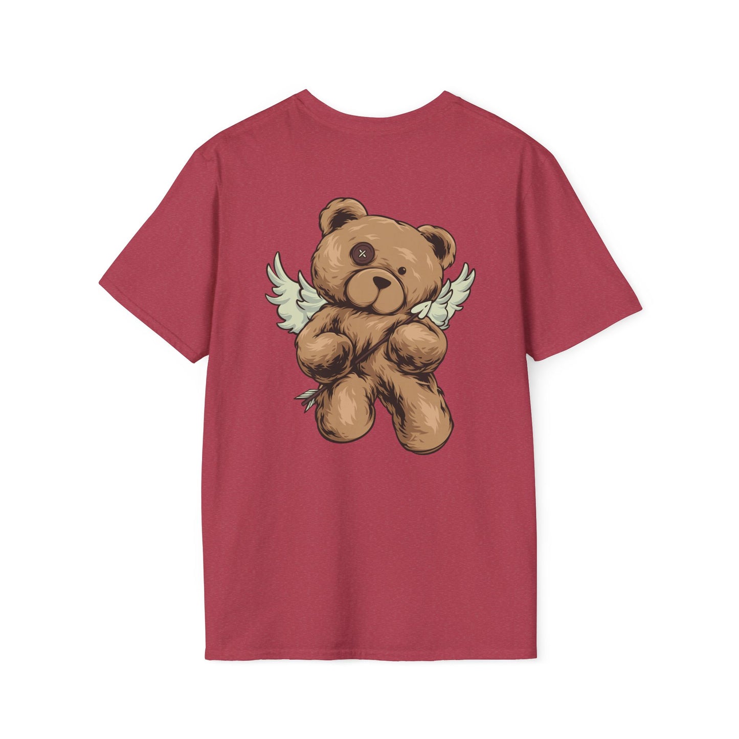 Angel Wings Bear Unisex Softstyle T-Shirt, Cute Cartoon Tee, Gift for Kids & Adults, Casual Wear, Birthday Gift, Unique Design