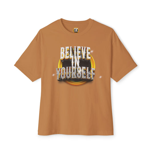 Believe in Yourself Oversized Boxy Tee, Motivational T-Shirt, Casual Wear, Inspirational Apparel