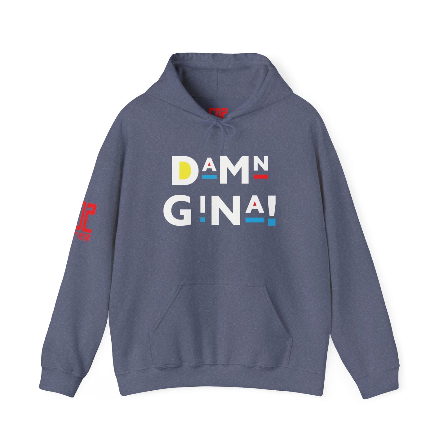 Damn Gina! Colorful Geometric Unisex Hoodie - Cozy Layer, Casual Streetwear, Trendy Gift, Everyday Comfort, Stylish Outfit
