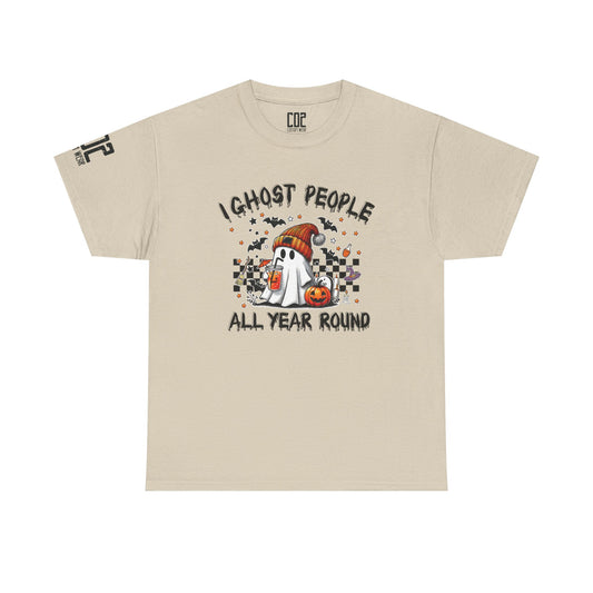 I Ghost People All Year Round, Graphic Shirt, Spooky Apparel, Fun Costume Tee, Fall Fashion, Unisex Halloween Tee