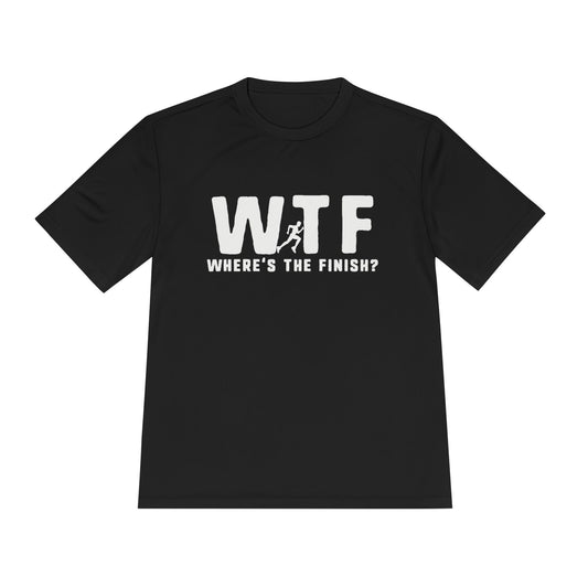 WTF? Unisex Moisture Wicking Tee - Fun Workout Shirt, Running Apparel, Gym Wear, Active Lifestyle Top, Funny Sports T-Shirt