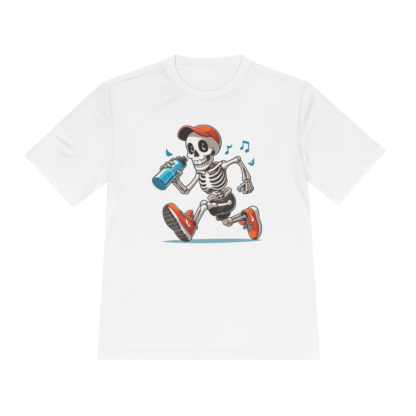 Cool Skeleton Running Tee, Unisex Moisture Wicking T-Shirt, Fun Fitness Shirt, Halloween Apparel, Gift for Fitness Lovers, Activewear